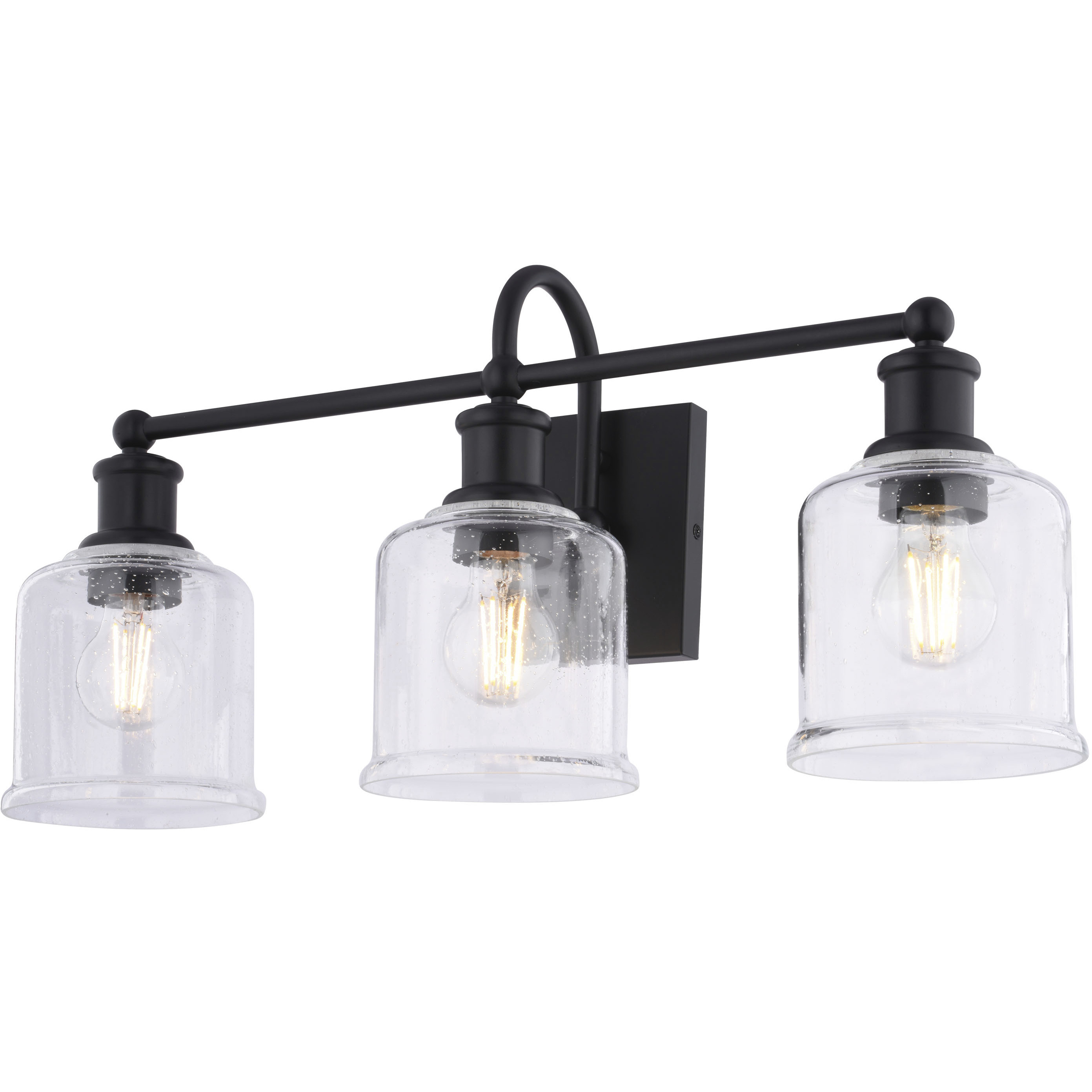 Northbrook 3 Light 24 inch Matte Black Bathroom Light Wall Light