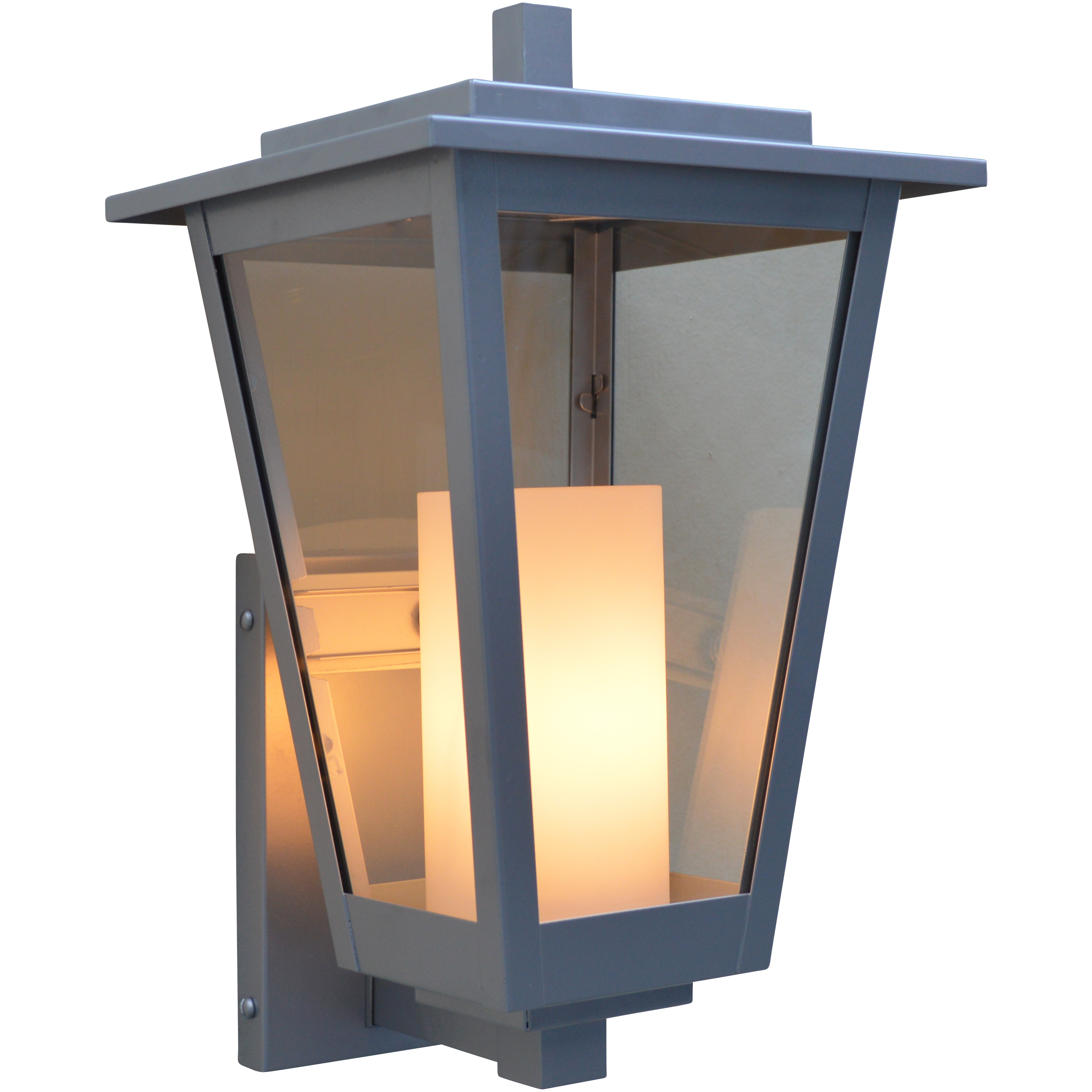 Brighton 1 Light 14 inch Satin Black Outdoor Wall Mount in Clear with White Inner Cylinder
