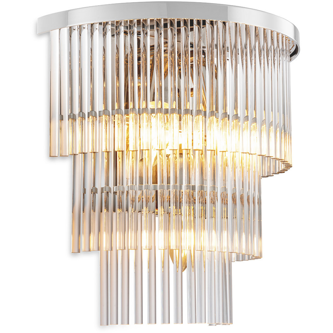 East 3 Light 12.99 inch Nickel and Clear Glass Wall Lamp Wall Light