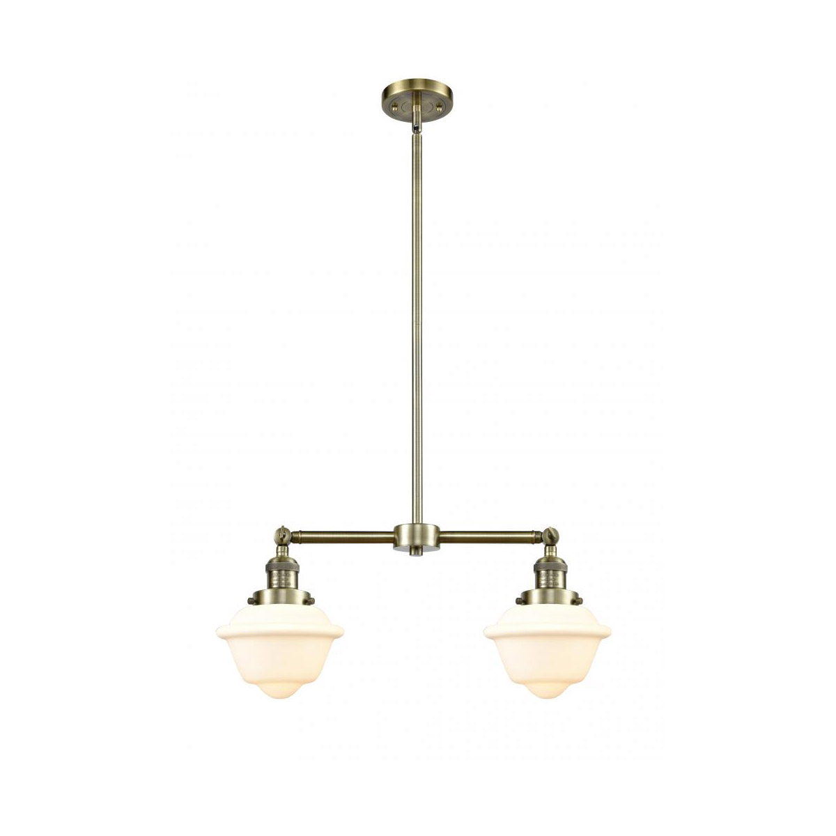 Franklin Restoration Small Oxford LED 24 inch Antique Brass Chandelier Ceiling Light in Matte White Glass, Franklin Restoration