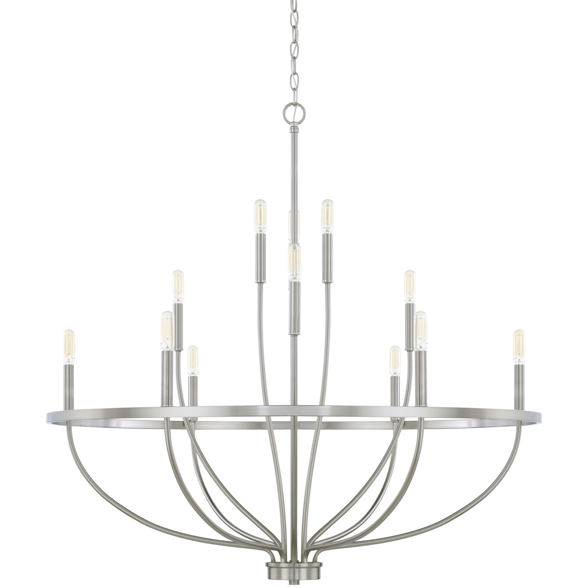 Greyson 12 Light 40 inch Brushed Nickel Chandelier Ceiling Light