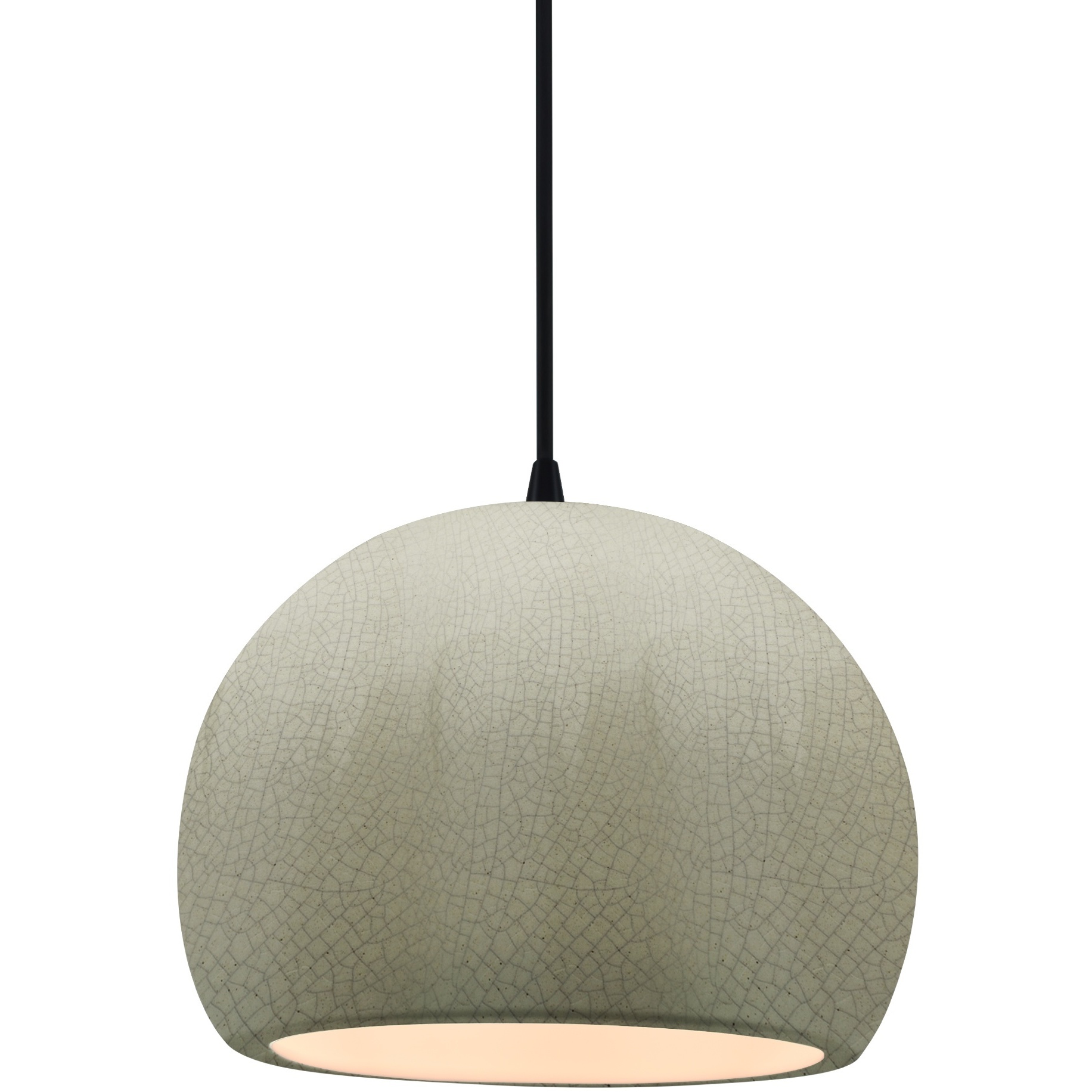 Radiance LED 7 inch Celadon Green Crackle and Matte Black Pendant Ceiling Light