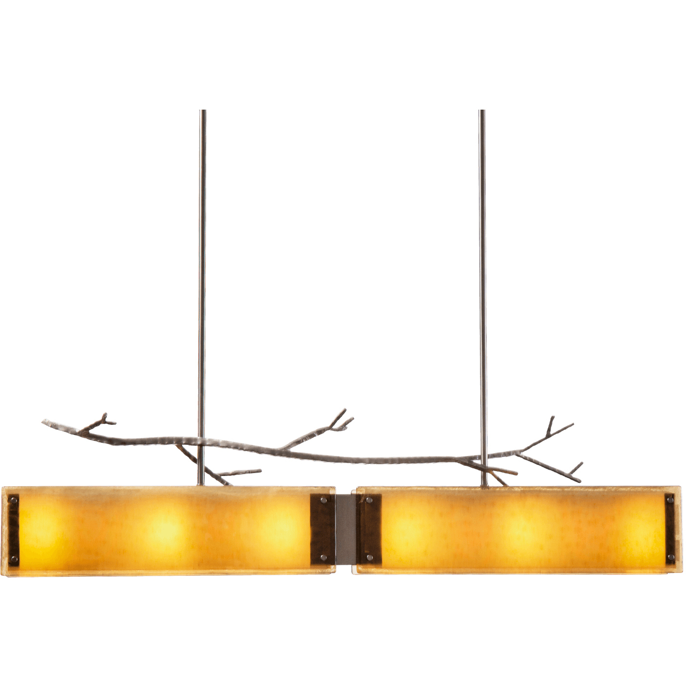 Ironwood 6 Light 44.4 inch Gilded Brass Linear Pendant Ceiling Light in Bronze Granite, E26 Incandescent
