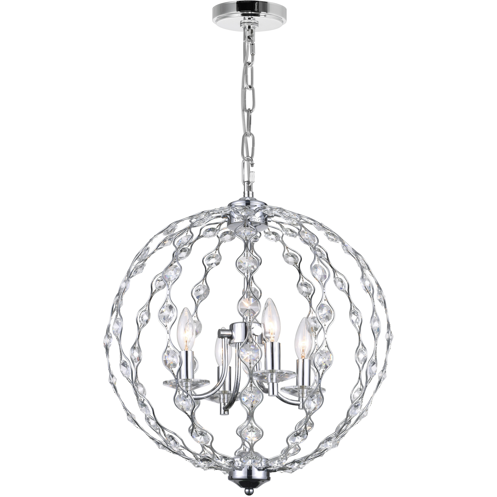 Esia 4 Light 19 inch Chrome Chandelier Ceiling Light
