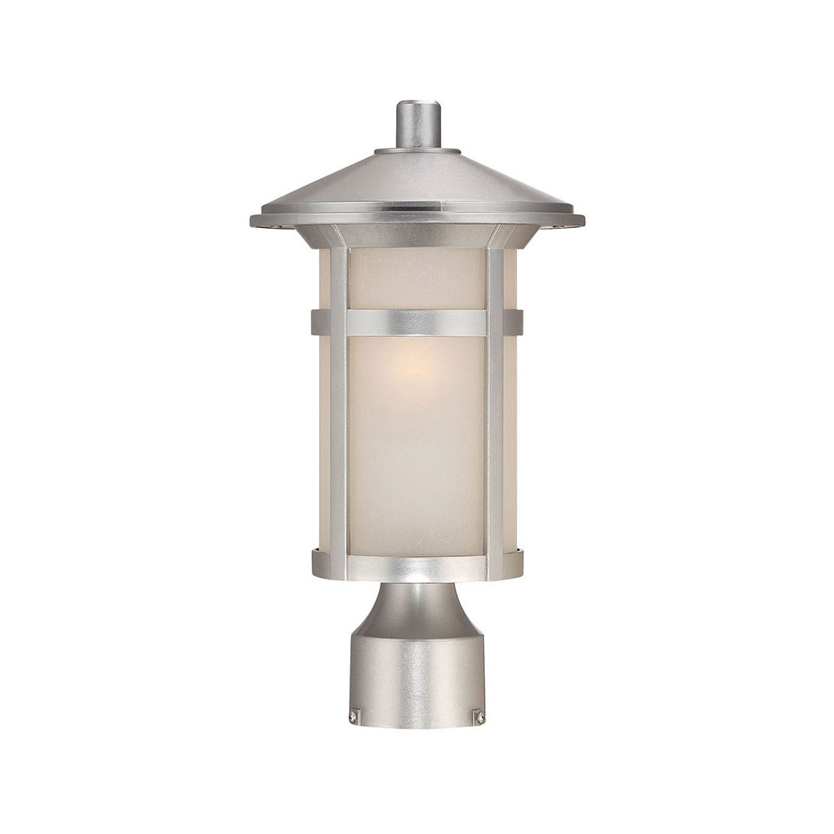 Phoenix 1 Light 15 inch Brushed Silver Exterior Post Mount Light
