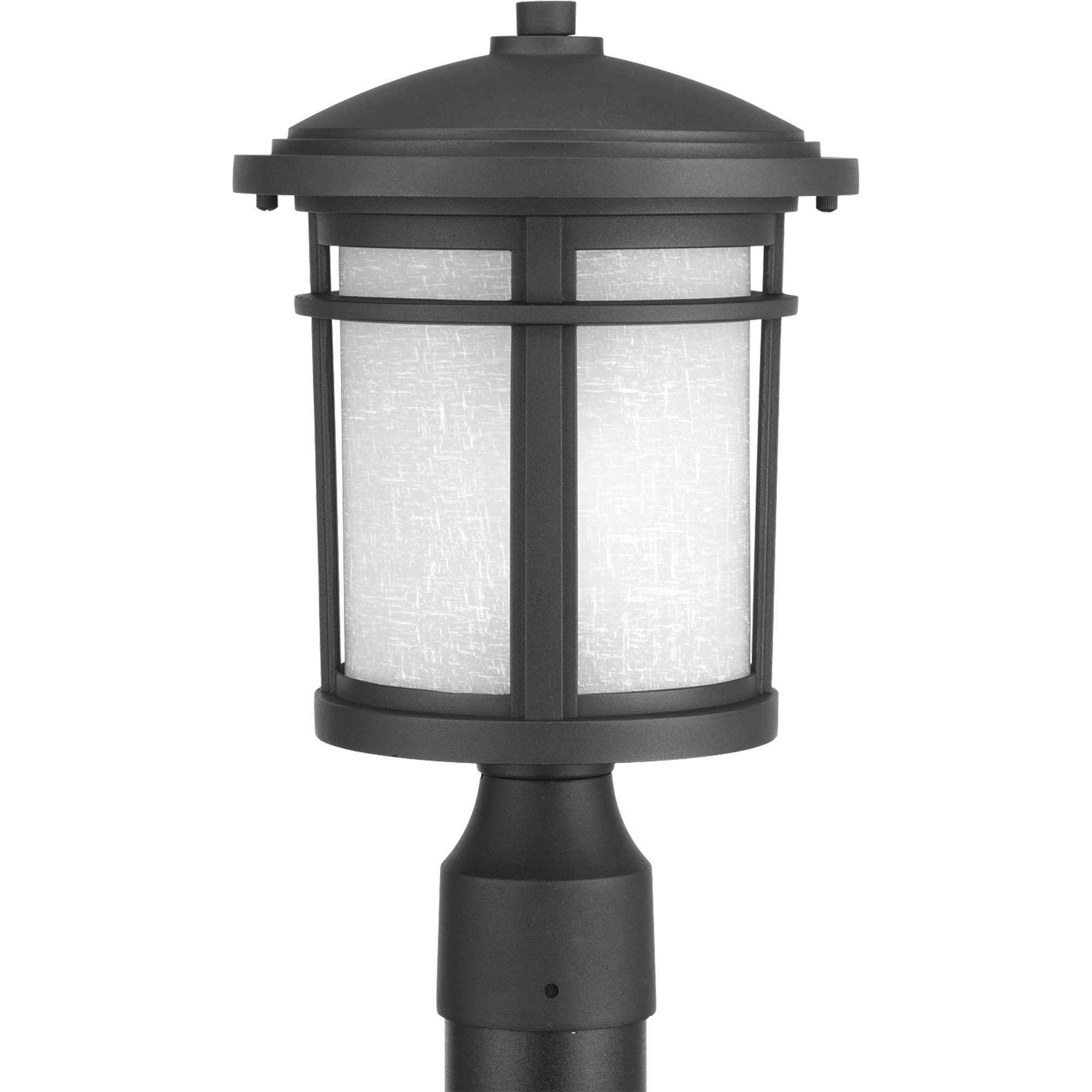 Wish LED LED 15 inch Textured Black Outdoor Post Lantern, Progress LED