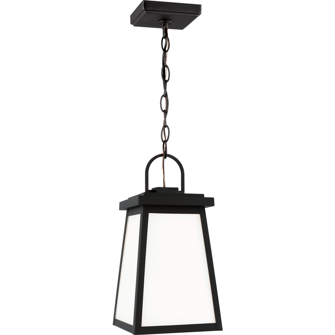 Founders 1 Light 7 inch Black Outdoor Pendant