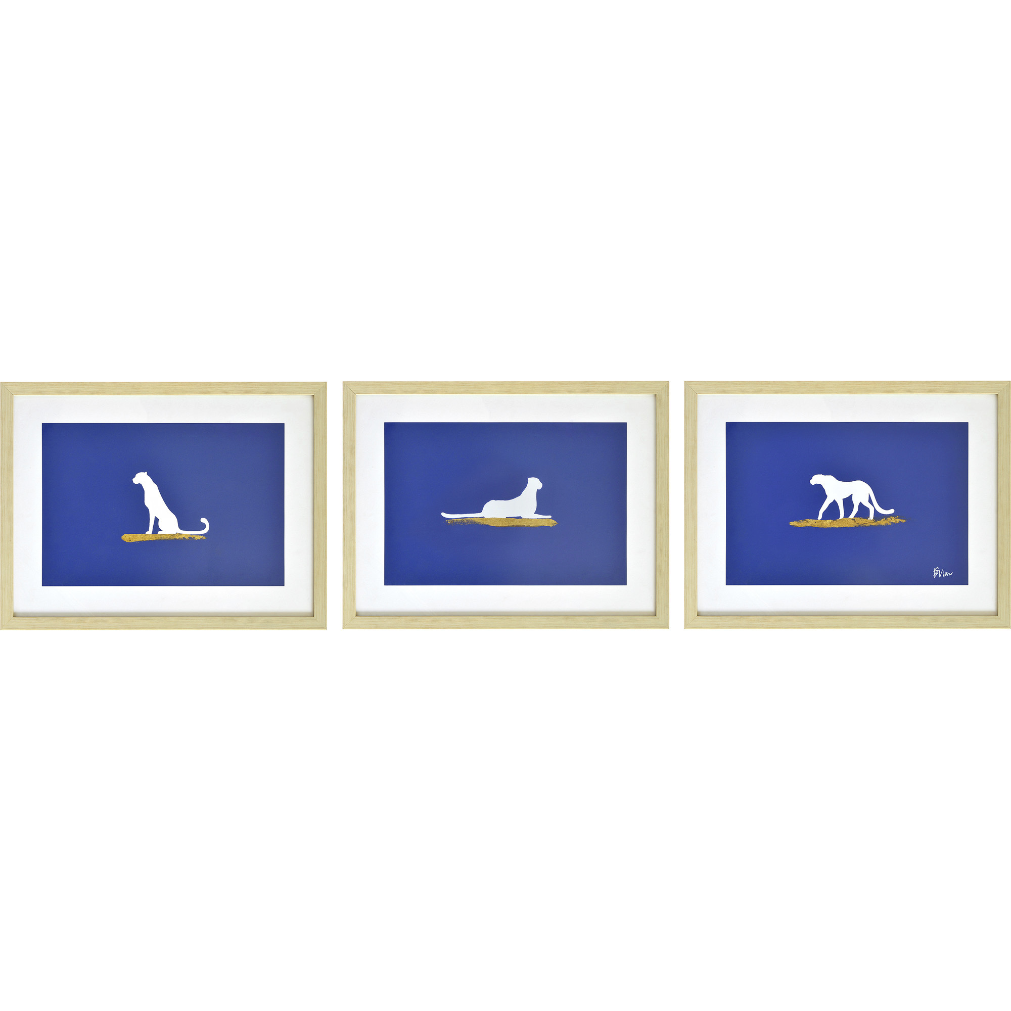 Makalu Gold Foil Wall Art, Set of 3
