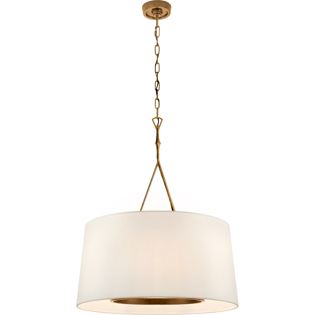 Dauphine 6 Light 28 inch Gilded Iron Hanging Shade Ceiling Light, Large