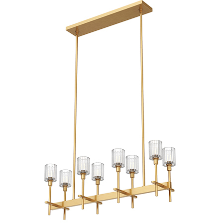 Salita 8 Light 9.38 inch Vintage Brass Pendant Ceiling Light in Ribbed Crystal
