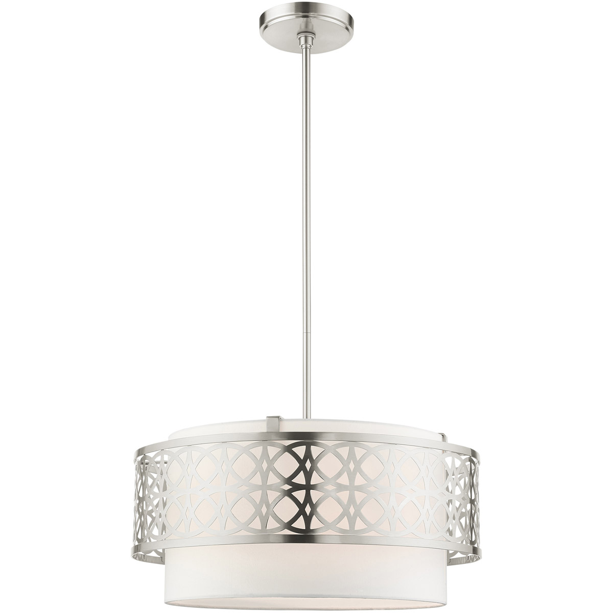 Calinda 4 Light 20.25 inch Brushed Nickel Pendant Chandelier Ceiling Light
