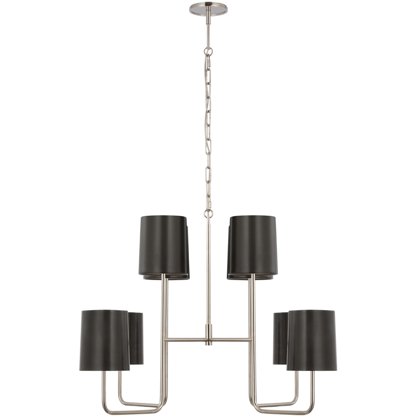 Barbara Barry Go Lightly LED 30 inch Polished Nickel Two Tier Chandelier Ceiling Light in Bronze, Extra Large