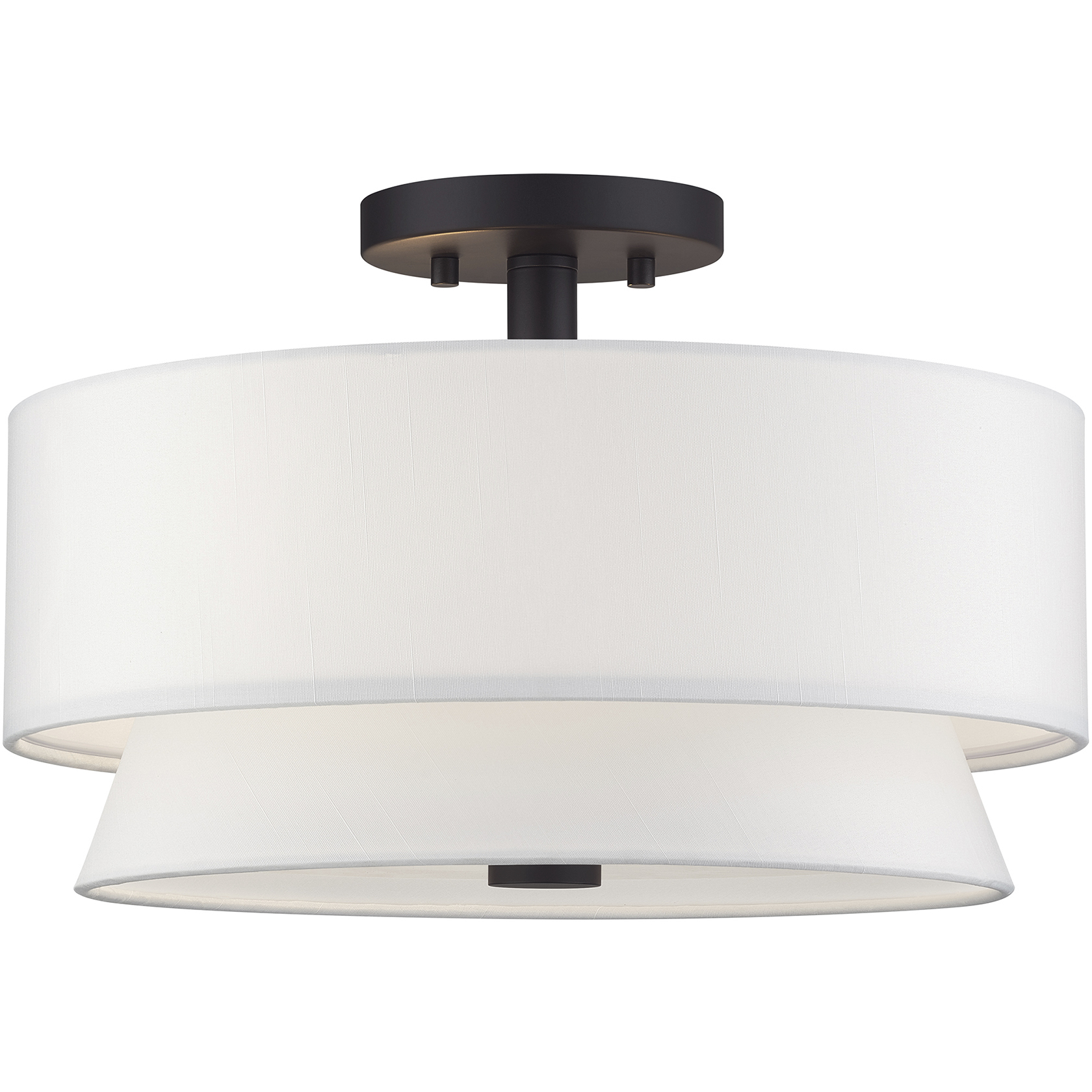 Fontana 3 Light 15 inch Bronze Semi-Flush Ceiling Light