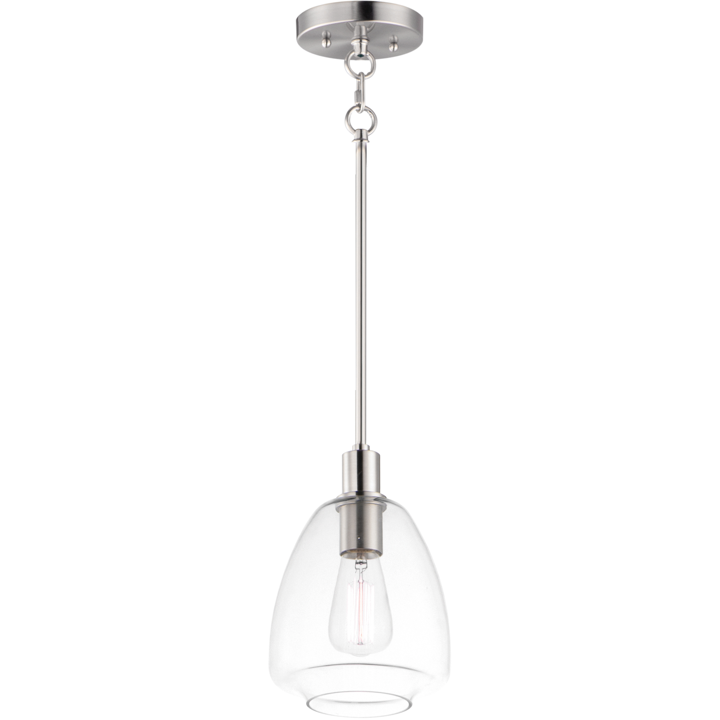 Babylon 1 Light 7.25 inch Satin Nickel Single Pendant Ceiling Light
