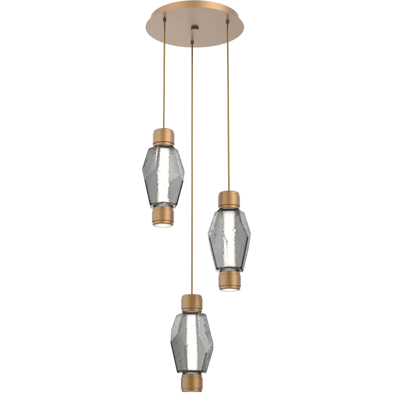 Gem Mandrel LED 18.9 inch Novel Brass Multi-Pendant Ceiling Light