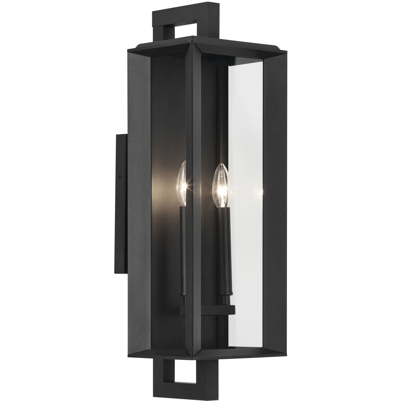 Kroft 2 Light 24 inch Black Textured Outdoor Wall, Large