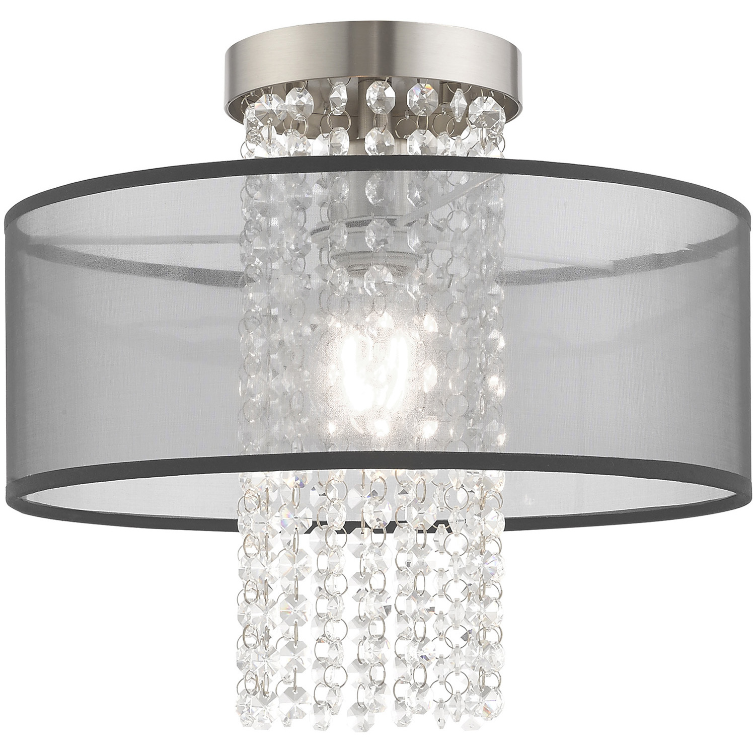 Bella Vista 1 Light 13 inch Brushed Nickel Semi-Flush Mount Ceiling Light