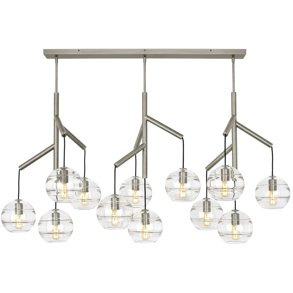 Sean Lavin Sedona 24.5 inch Satin Nickel Chandelier Ceiling Light in Incandescent, Clear Glass