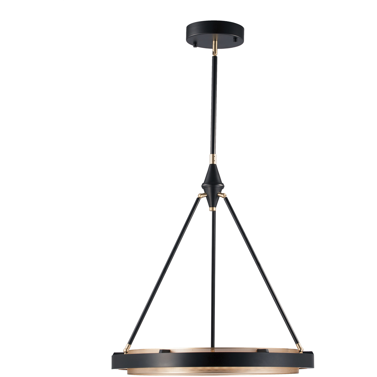 Duo LED 23.63 inch Classic Black/Gold Shimmer Pendant Ceiling Light in Classic Black and Gold Shimmer