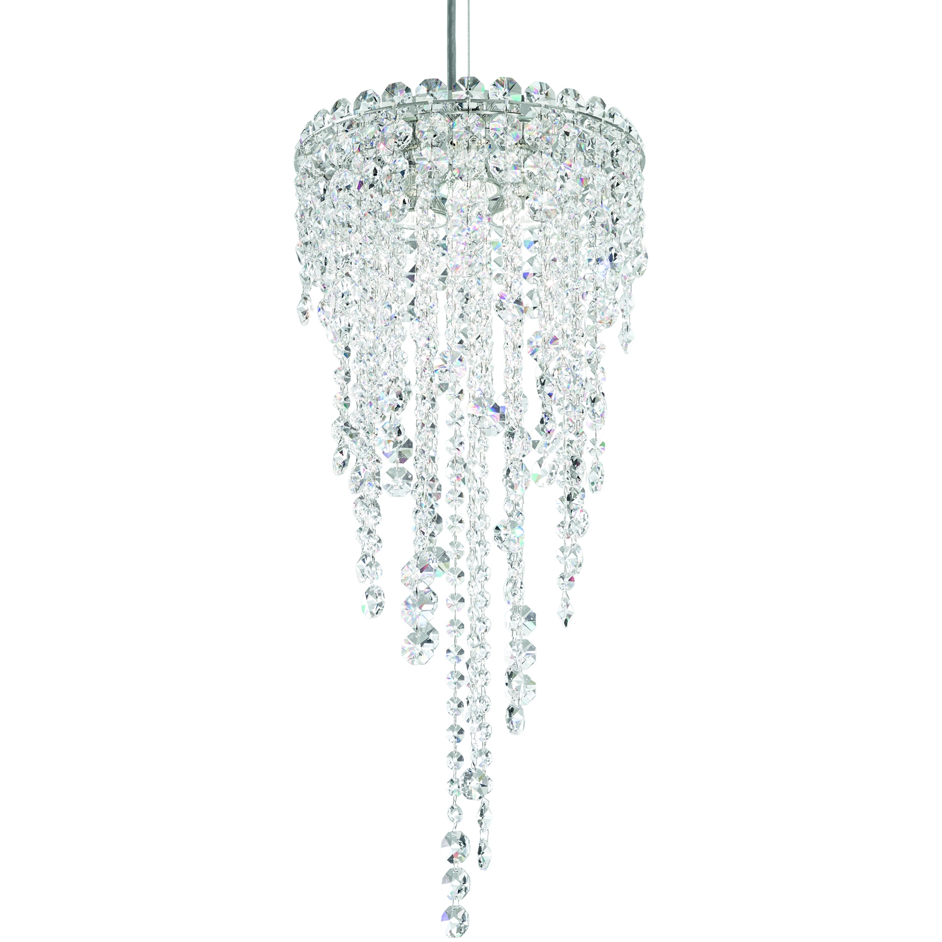 Chantant 3 Light Polished Stainless Steel Mini Pendant Ceiling Light in Radiance