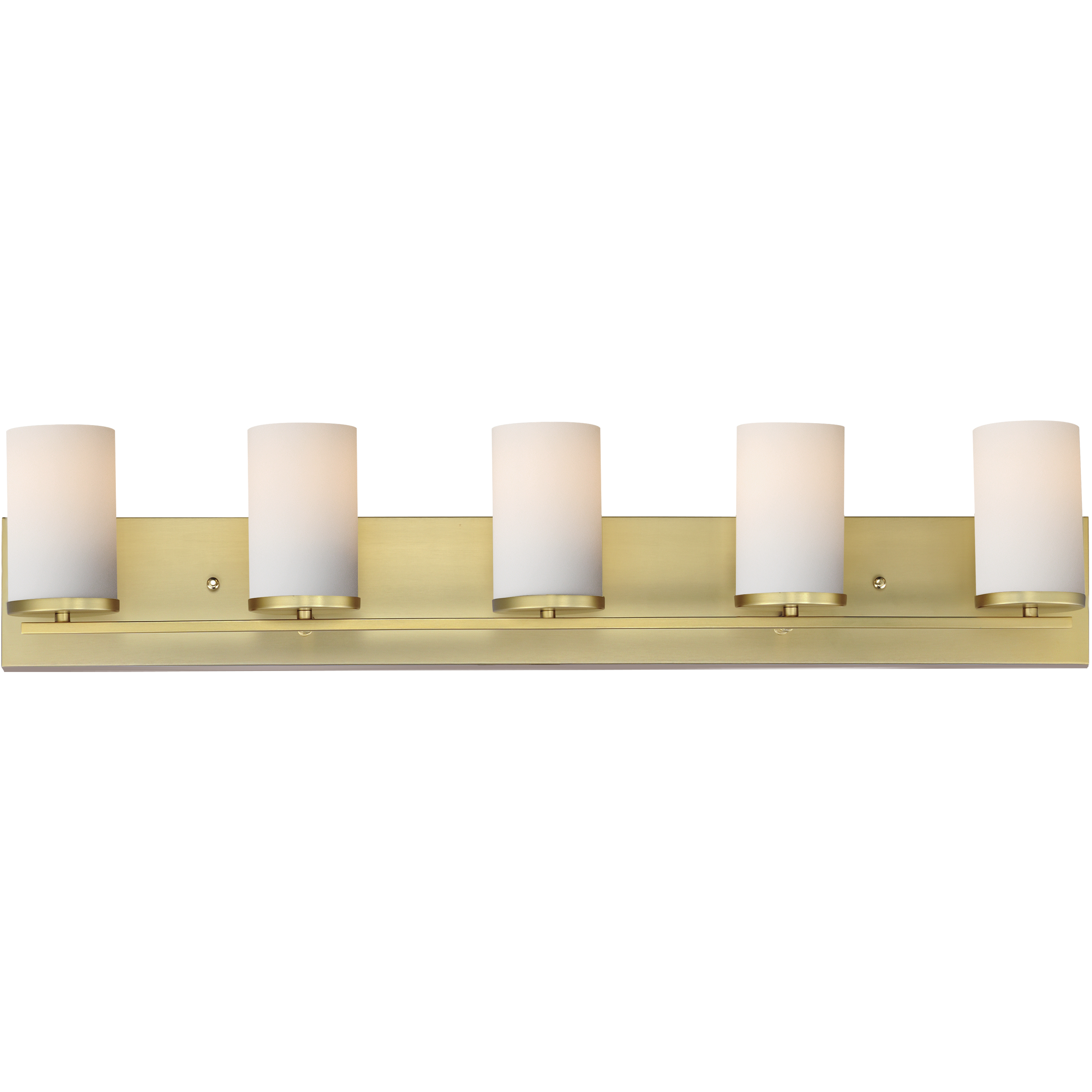 Lateral 5 Light 36 inch Satin Brass Bath Vanity Wall Light in Satin White