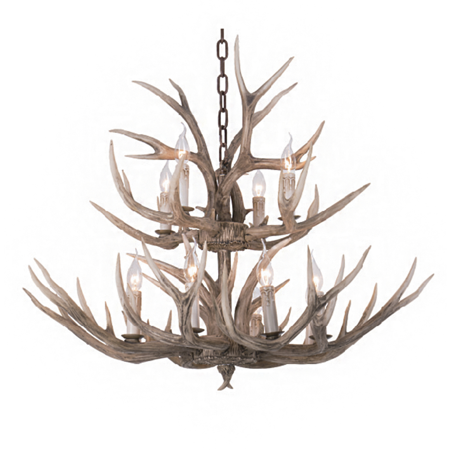 Ya Series 12 Light 39.4 inch Bronze Antler Pendant Ceiling Light