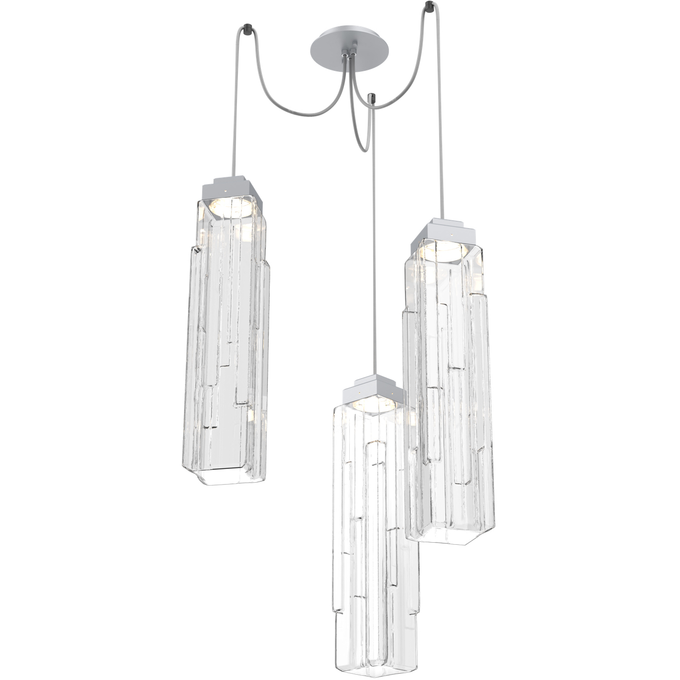Ledgestone LED 13.5 inch Classic Silver Swag Multi-Pendant Ceiling Light in 3000K LED