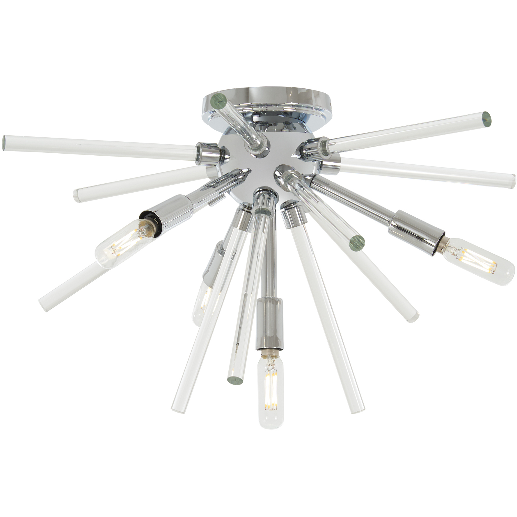 Spiked 4 Light 20 inch Chrome Flush Mount Ceiling Light