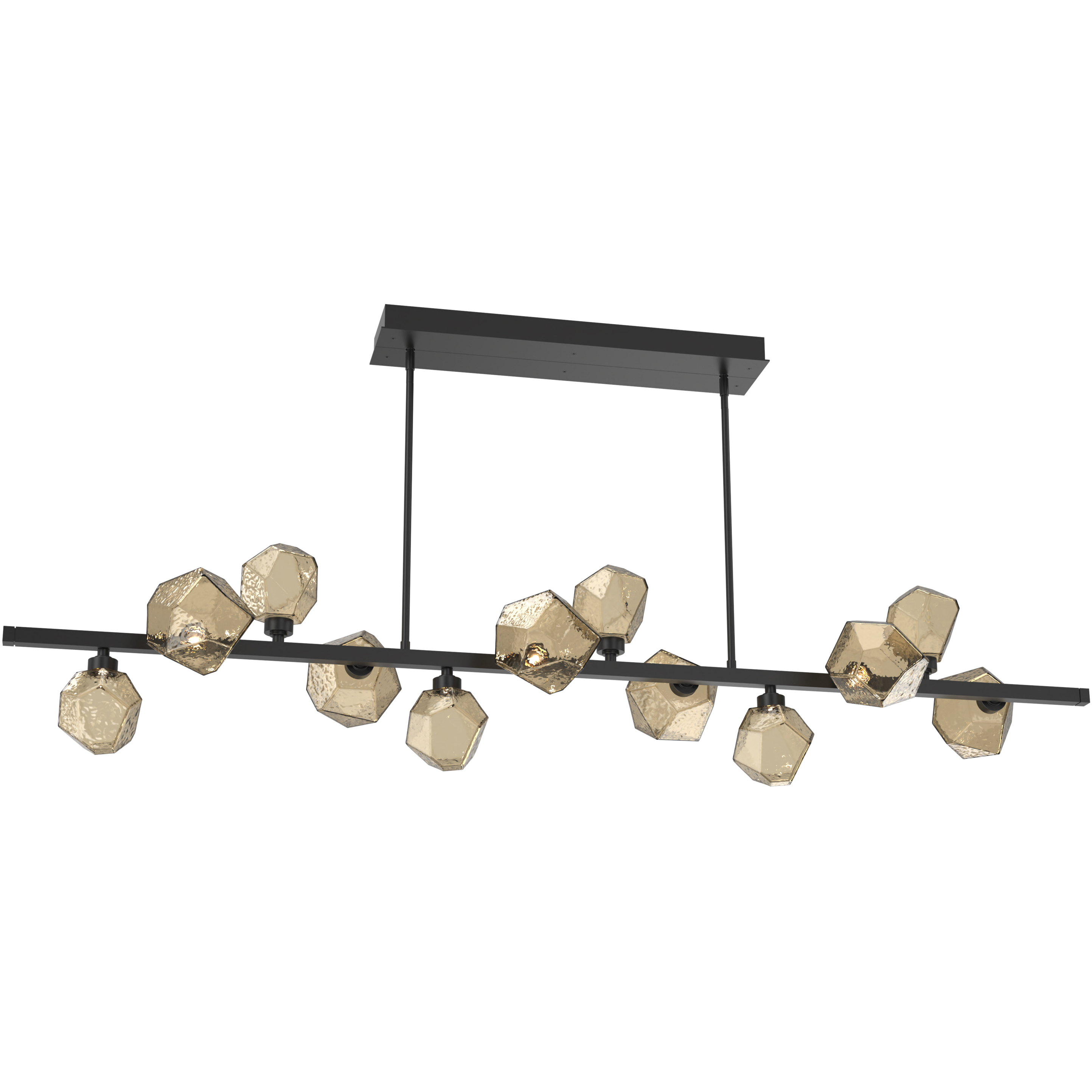 Gem LED 72 inch Matte Black Chandelier Ceiling Light in Bronze, 2700K LED, Twisted Branch