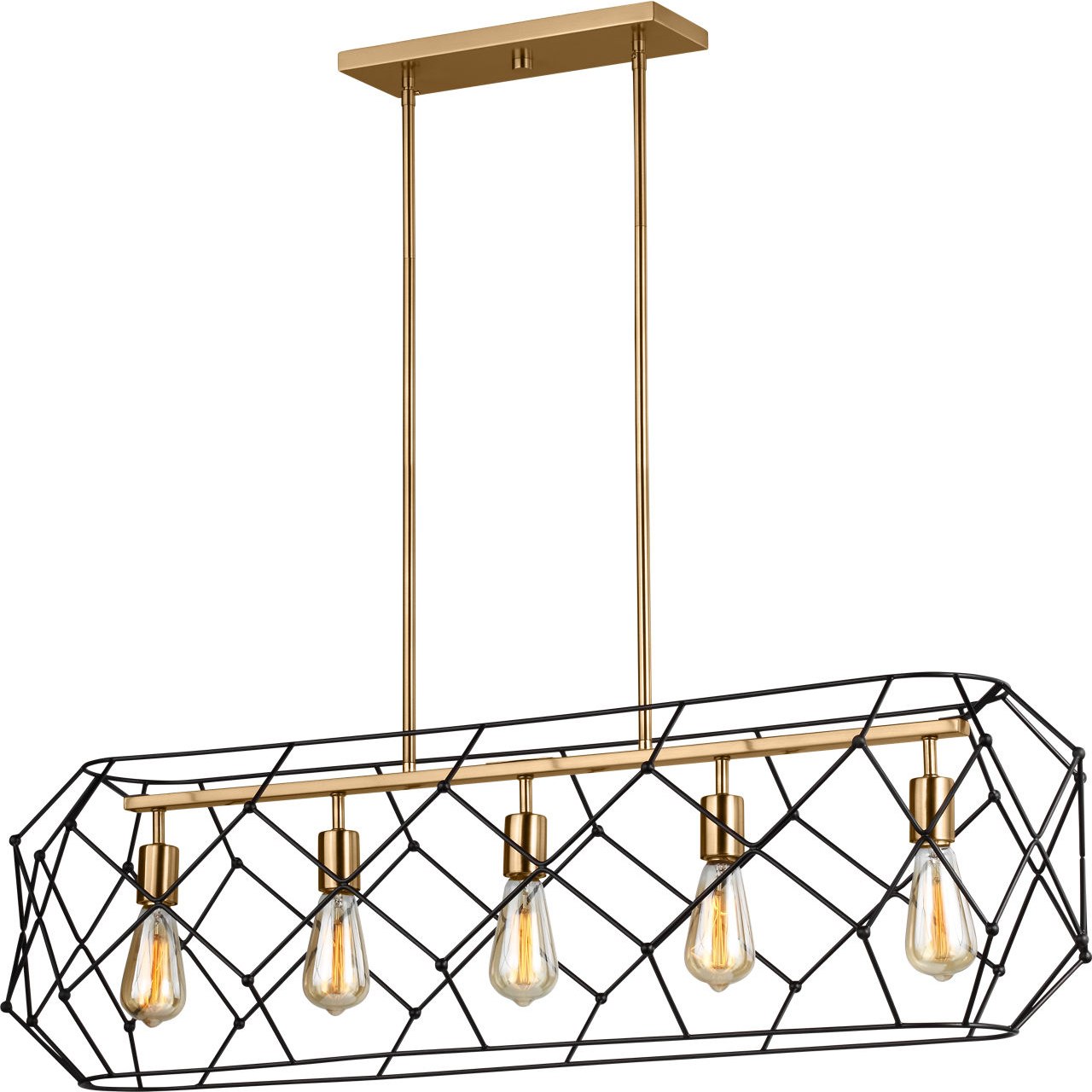 Zarra 5 Light 12 inch Satin Brass Chandelier Ceiling Light