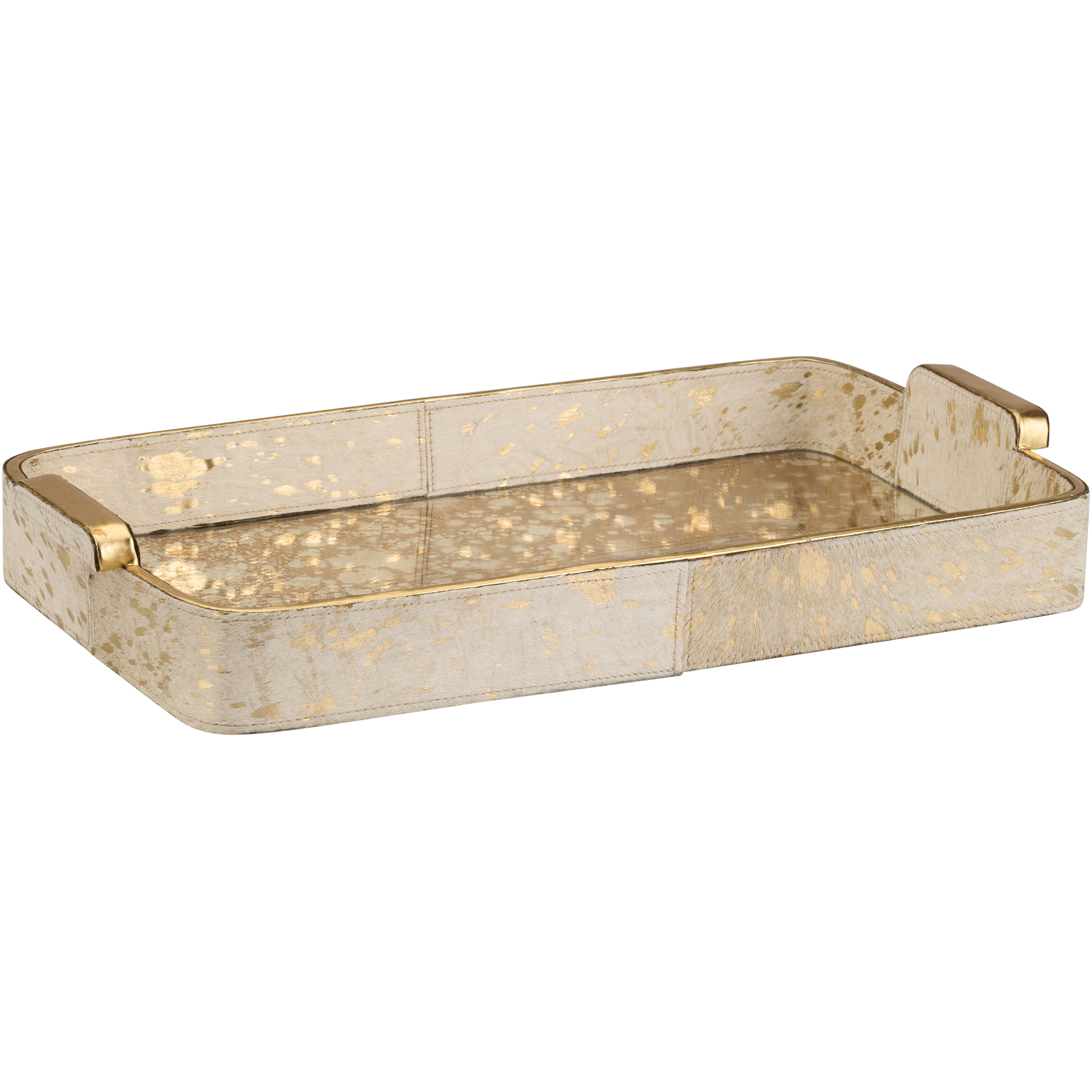 Hair on Hide Clear and Gold Tray