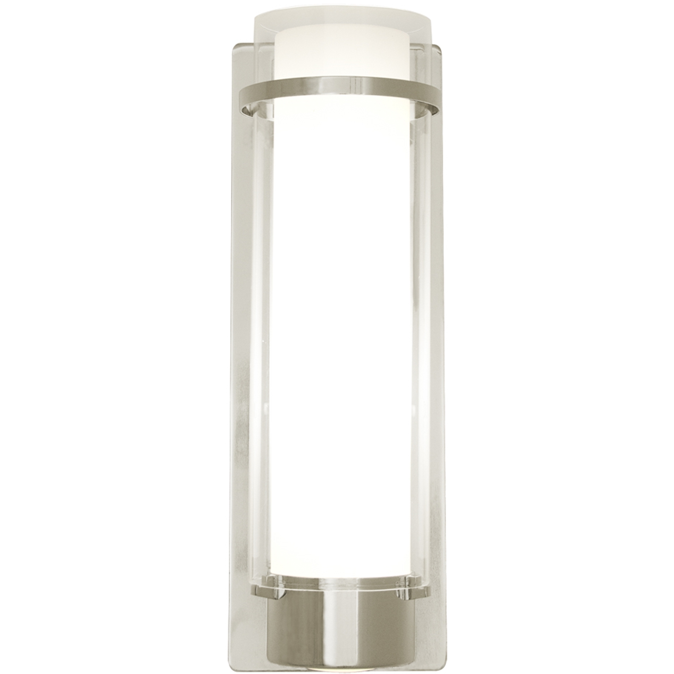 Essex Sconce Wall Light in Buffed Nickel, Half Opal Glass