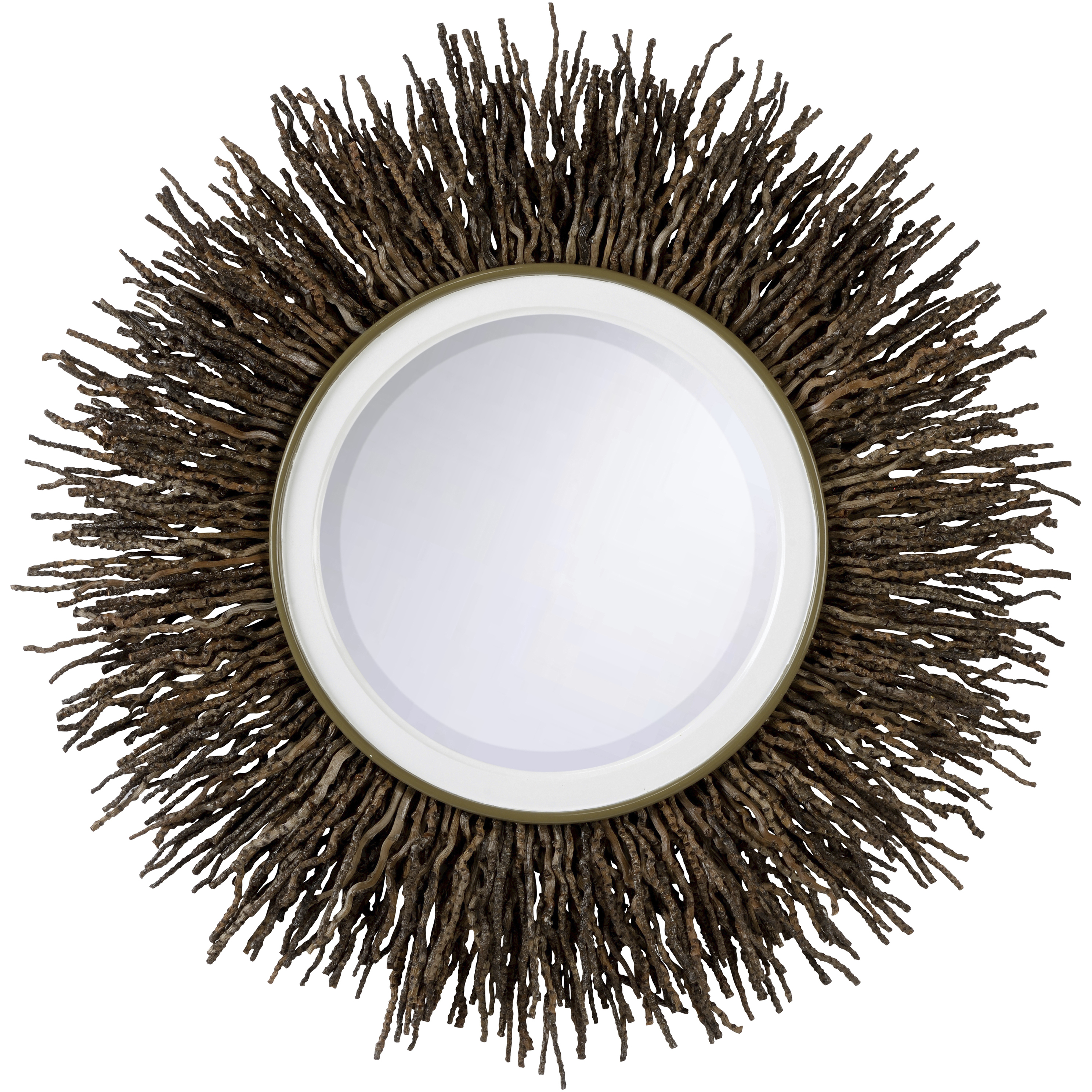 Tala 33.5 X 33 inch Brown and White/Cream Mirror