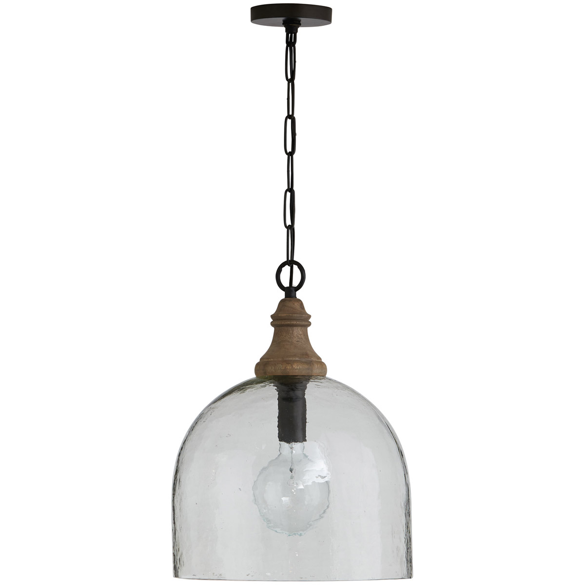 Inglewood 1 Light 15 inch Grey Wash and Dark Pewter Pendant Ceiling Light in Clear Organic Rippled