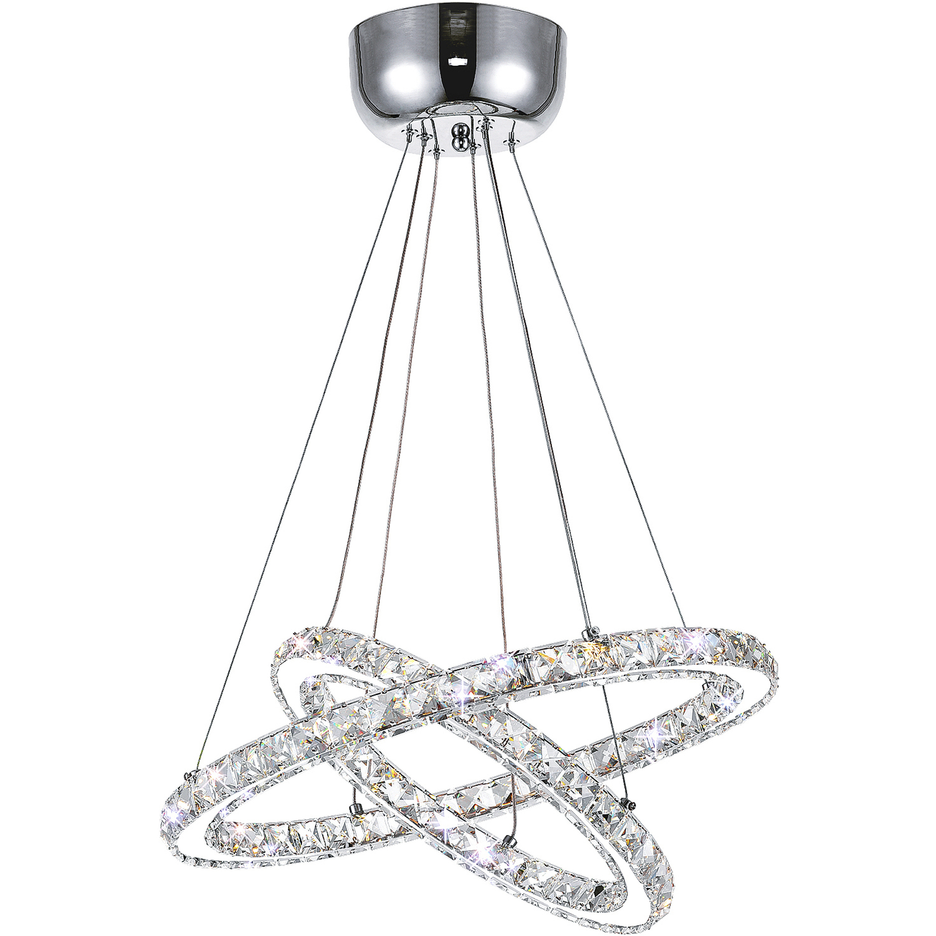 Ring LED 20 inch Chrome Chandelier Ceiling Light
