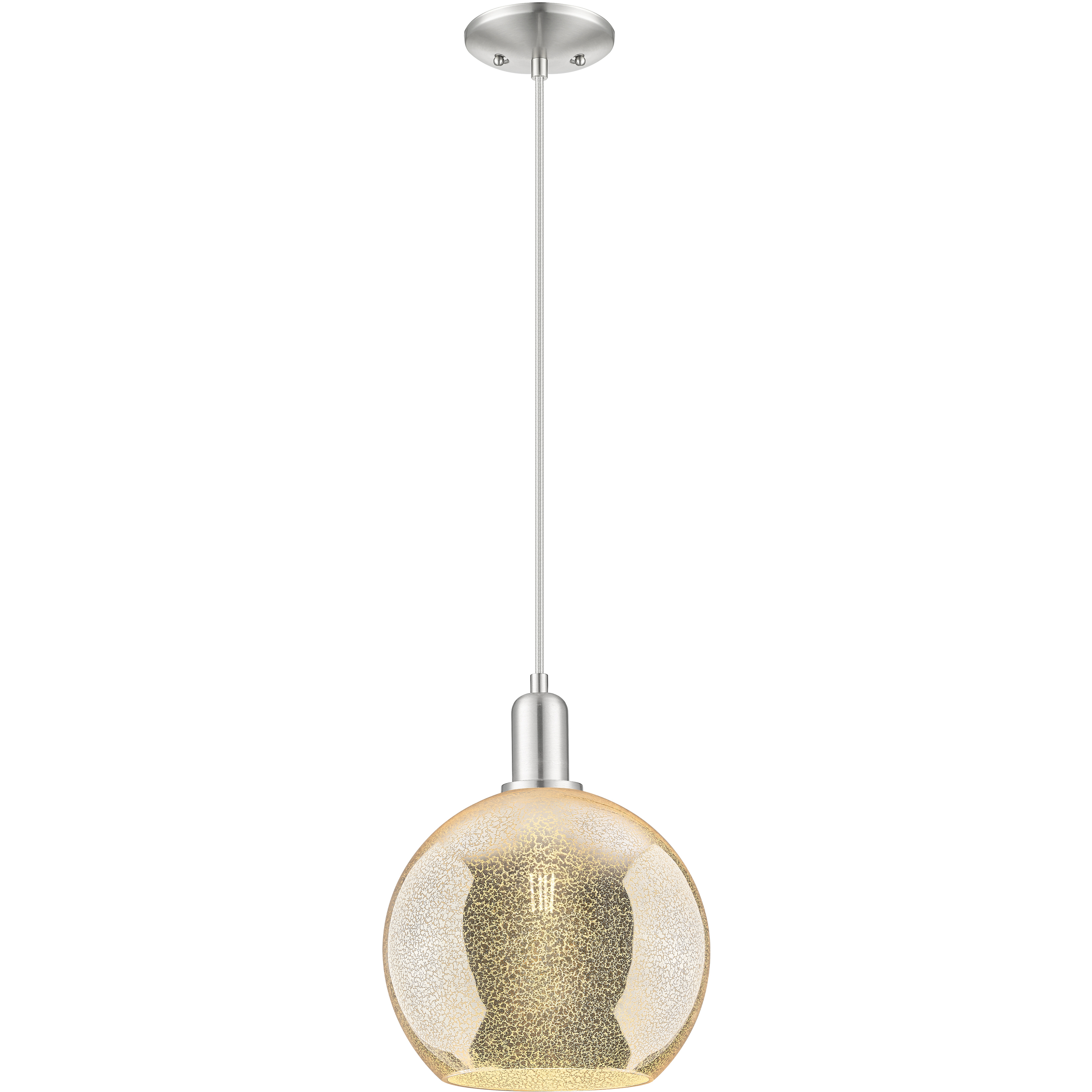 Arcadia Athens 1 Light 10 inch Brushed Satin Nickel Mini Pendant Ceiling Light in Mercury