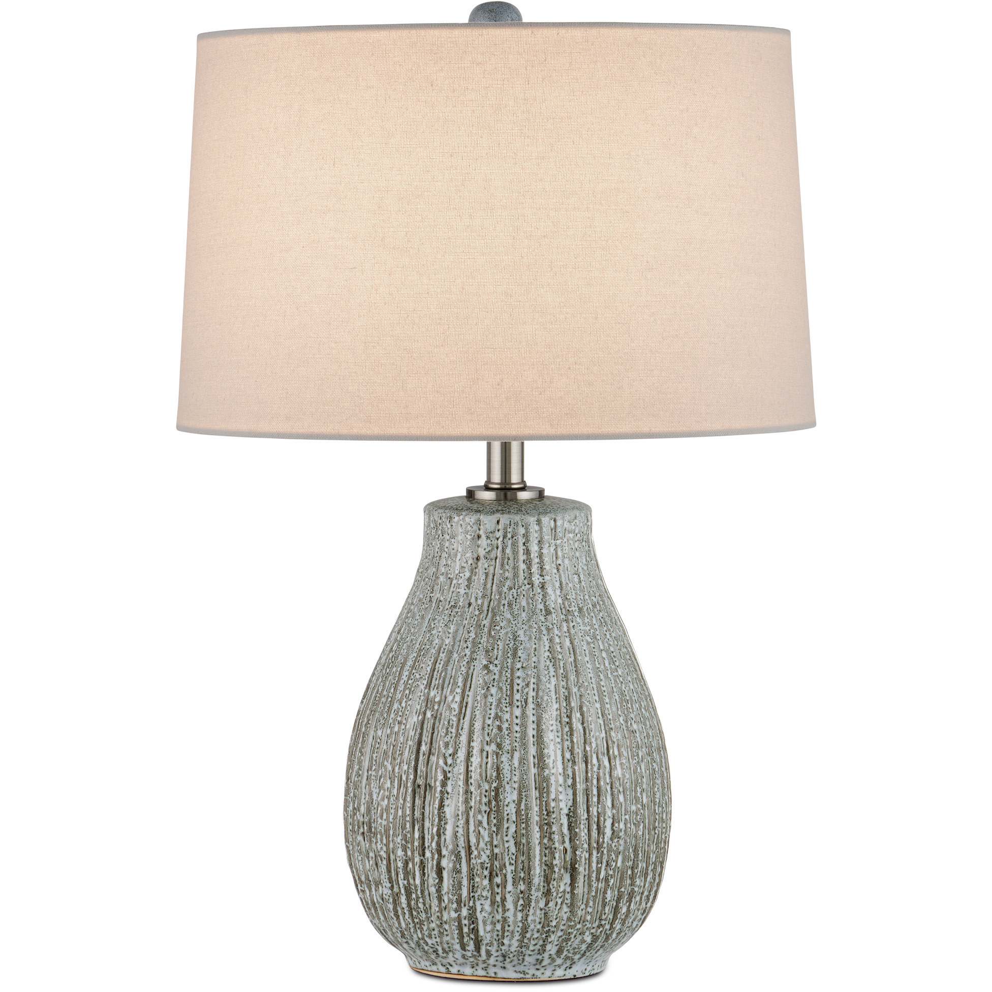 Fidella 24 inch 150 watt Reactive Black & White and Brushed Nickel Table Lamp Portable Light