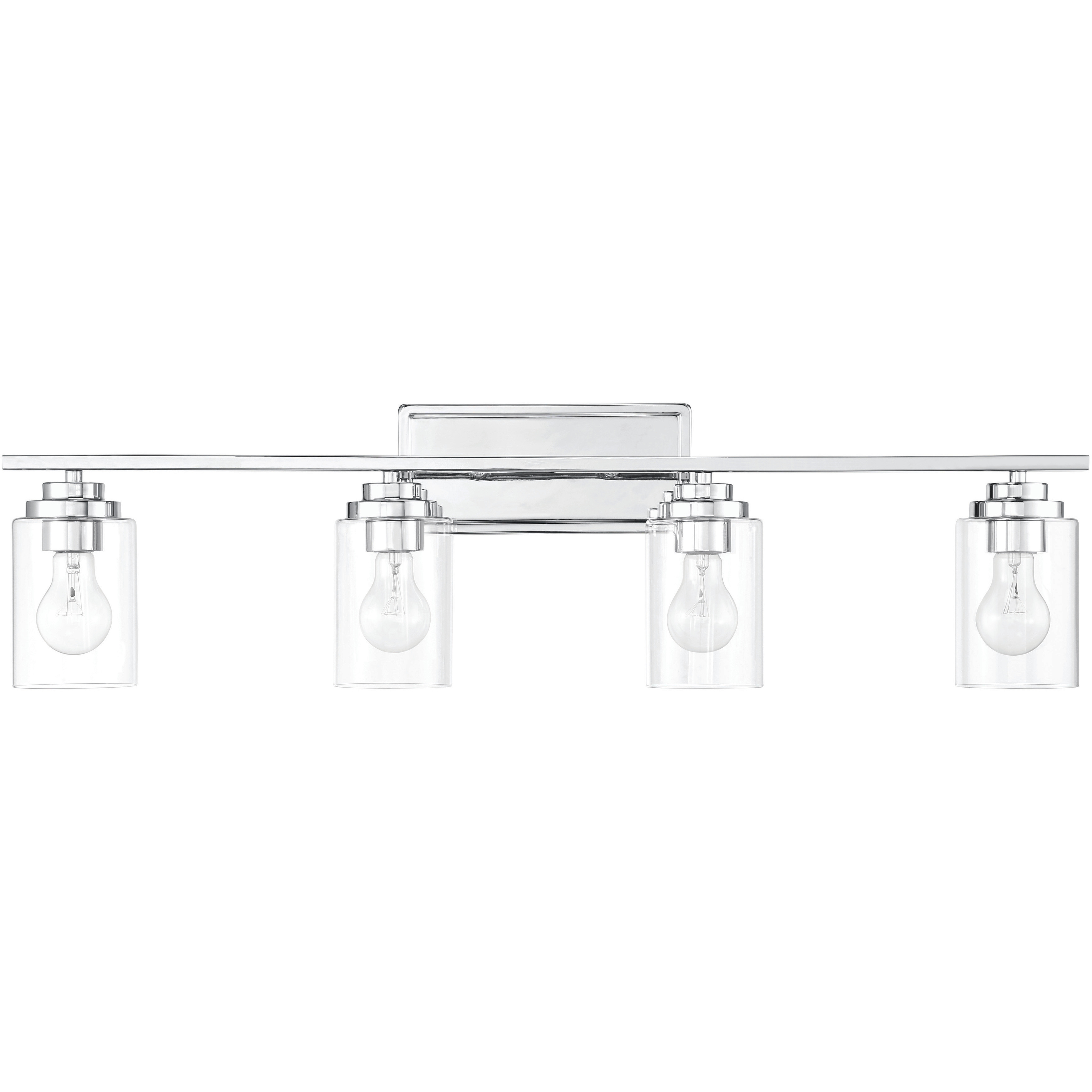 Clark 4 Light 35 inch Chrome Vanity Light Wall Light