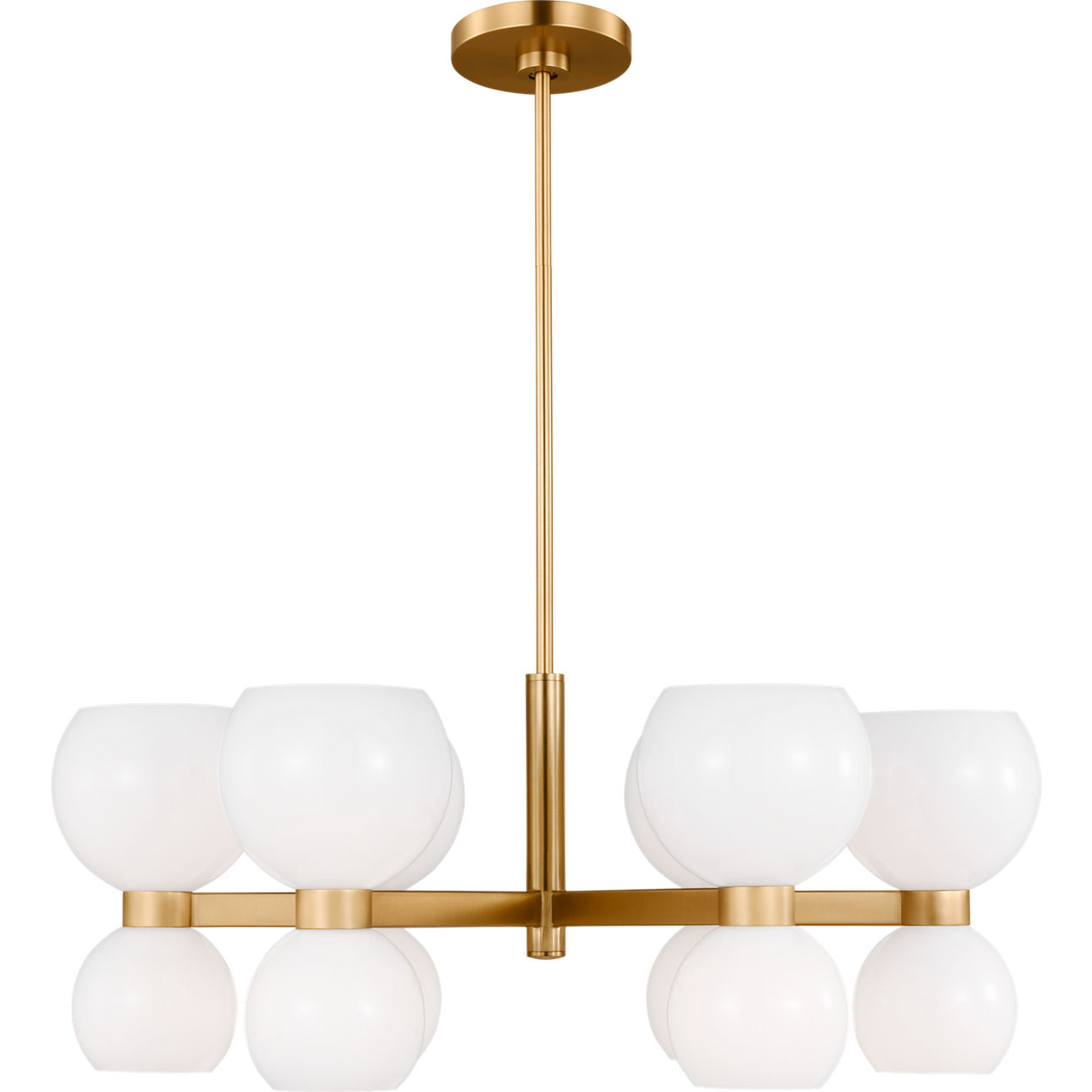 kate spade new york Londyn 12 Light 28 inch Burnished Brass with Milk White Glass Chandelier Ceiling Light