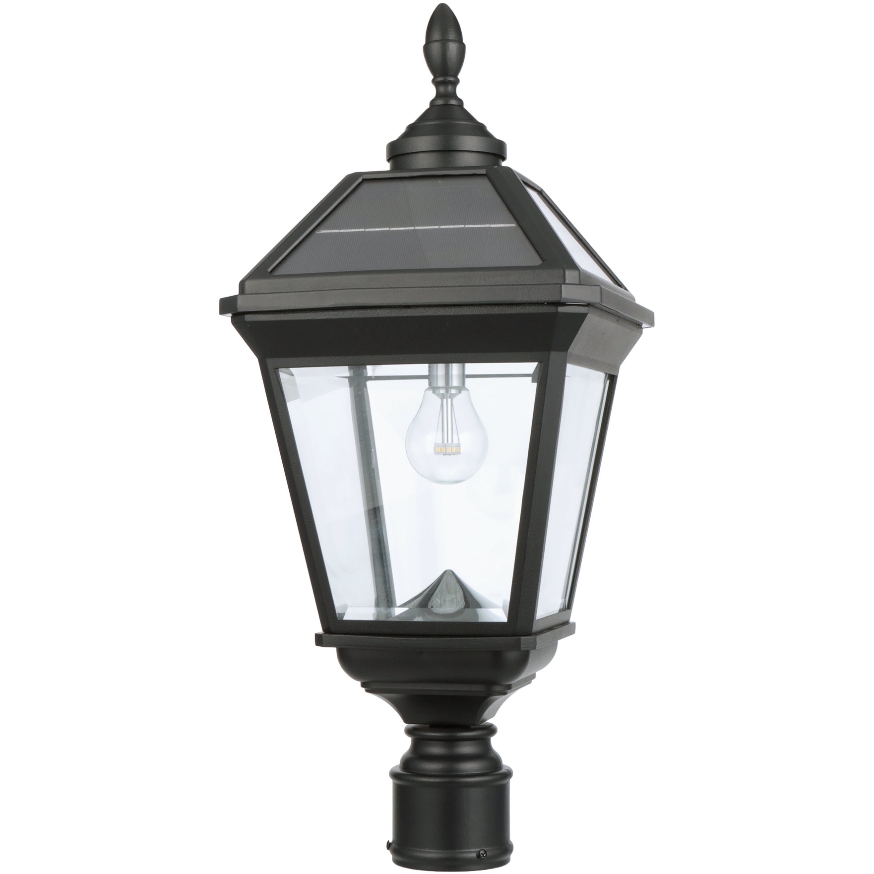 Imperial 1 Light 24.25 inch Black Post Light, Solar