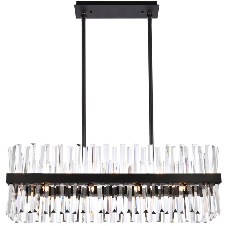 Serephina 20 Light 36 inch Black Linear Chandelier Ceiling Light