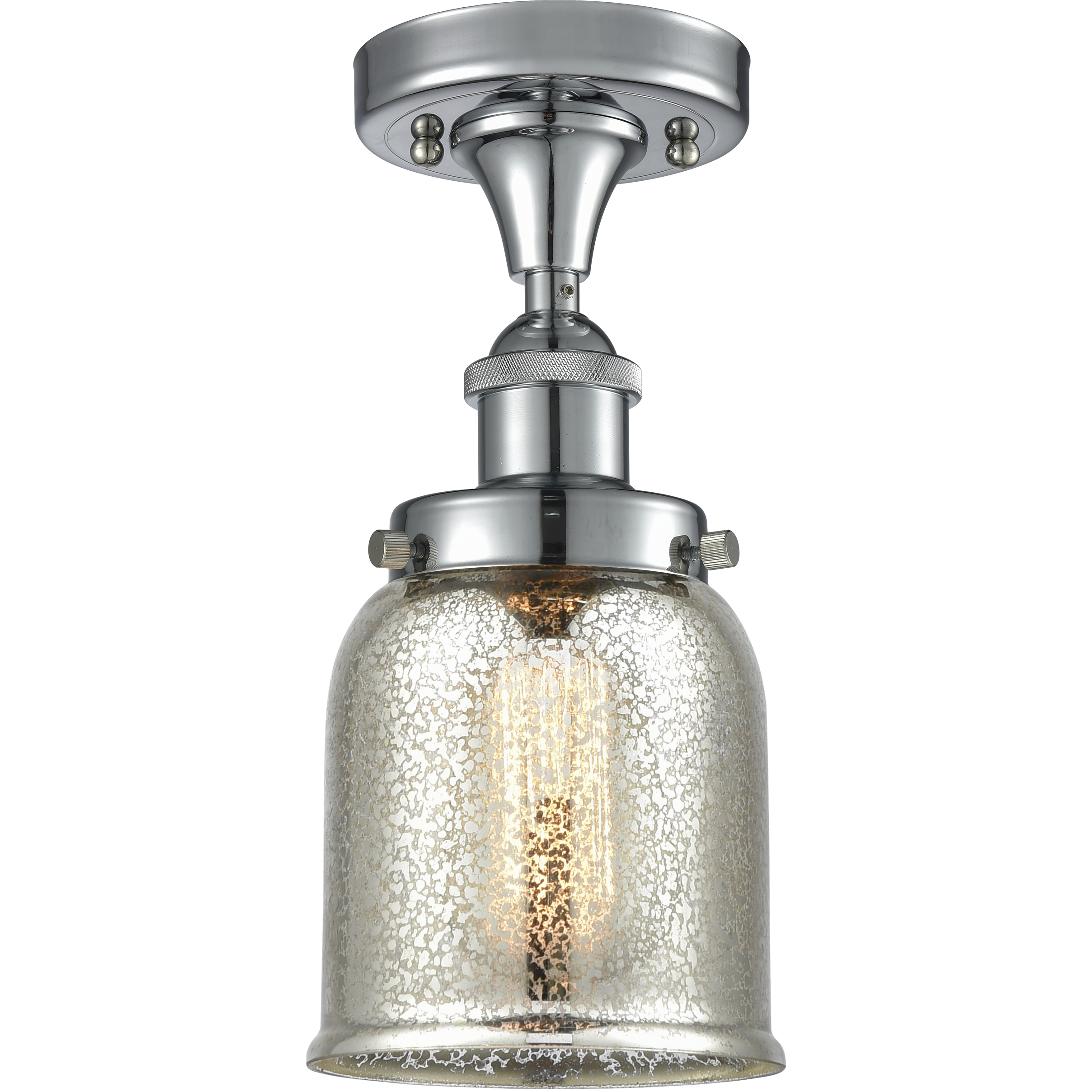 Small Bell 1 Light 5 inch Polished Chrome Semi-Flush Mount Ceiling Light, Ballston