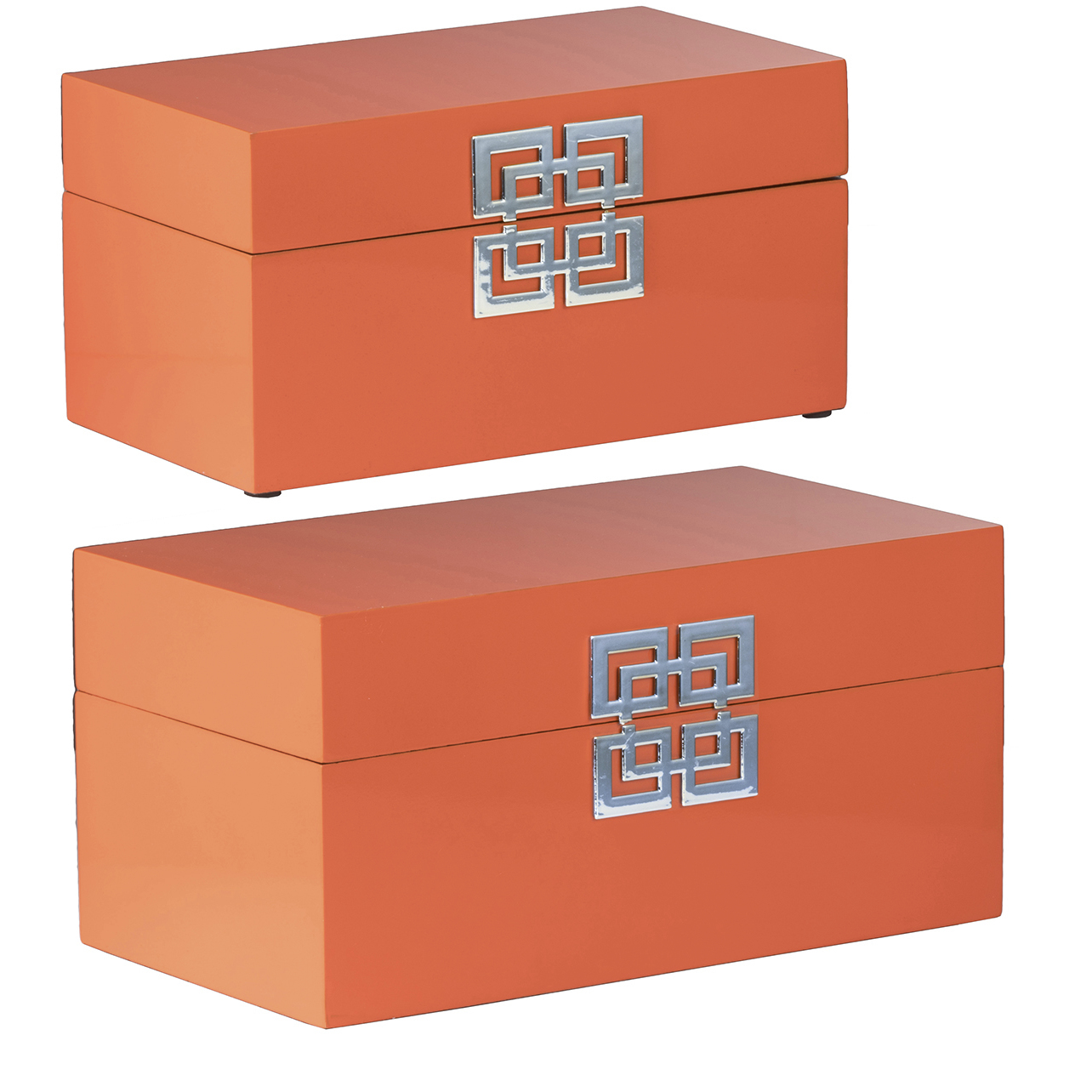 A&B Home 44574-ORAN-DS Anita 13.6 X 7.5 inch Orange Box, Set of 2
