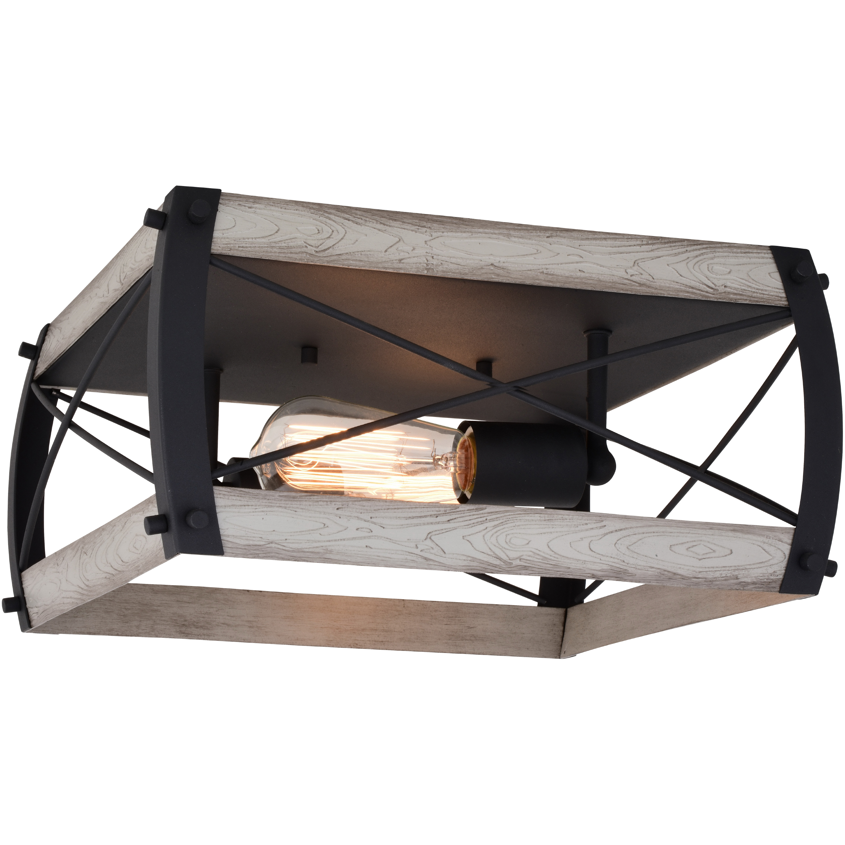 Montclare LED 13.5 inch Textured Black and White Ash Flush Mount Ceiling Light