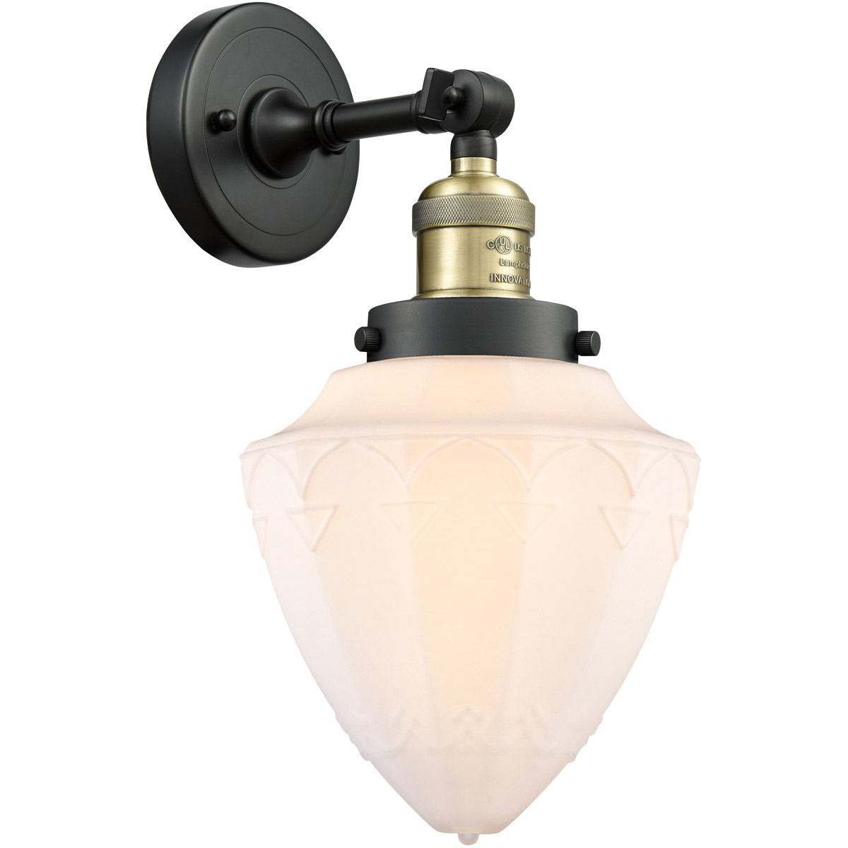 Franklin Restoration Bullet 1 Light 7 inch Black Antique Brass Sconce Wall Light