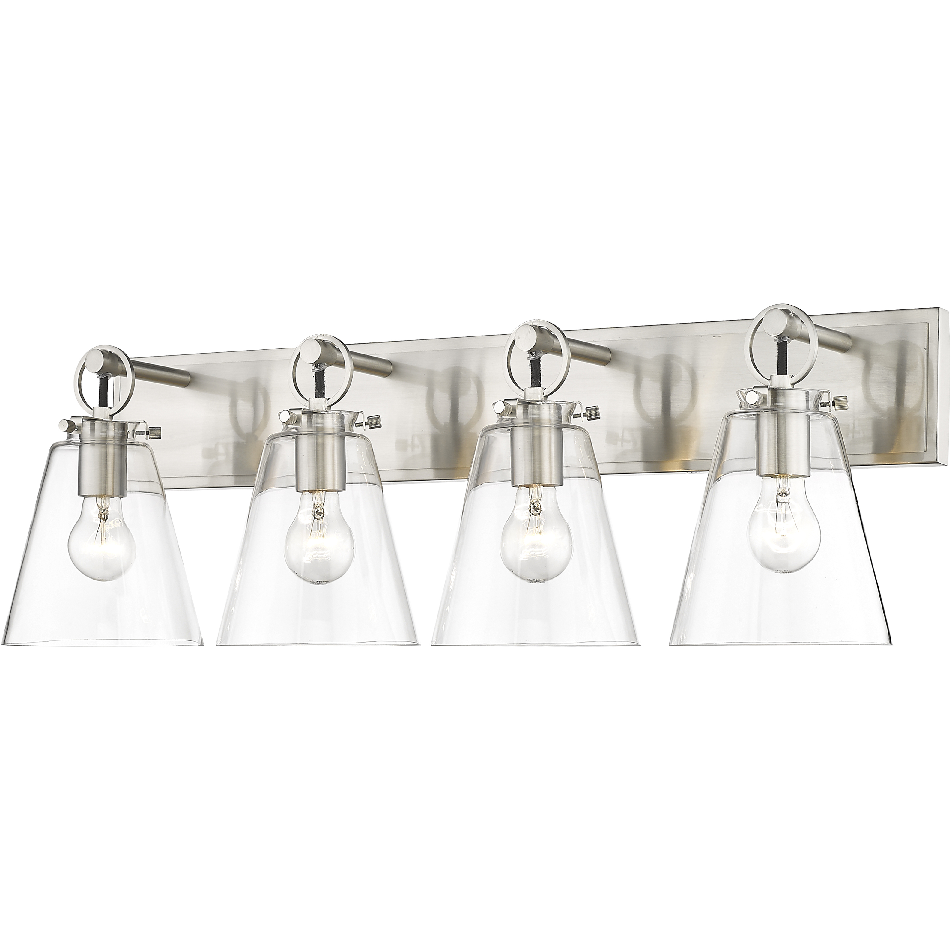 Harper 4 Light 31.25 inch Brushed Nickel Vanity Wall Light in Brushed Aluminum