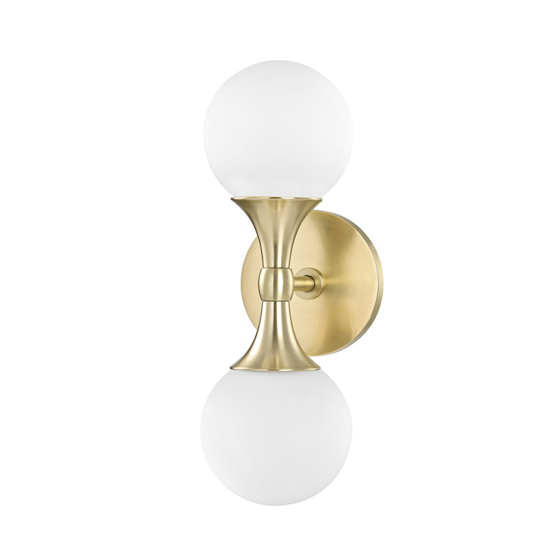 Astoria LED 4.75 inch Aged Brass Wall Sconce Wall Light, Opal Etched