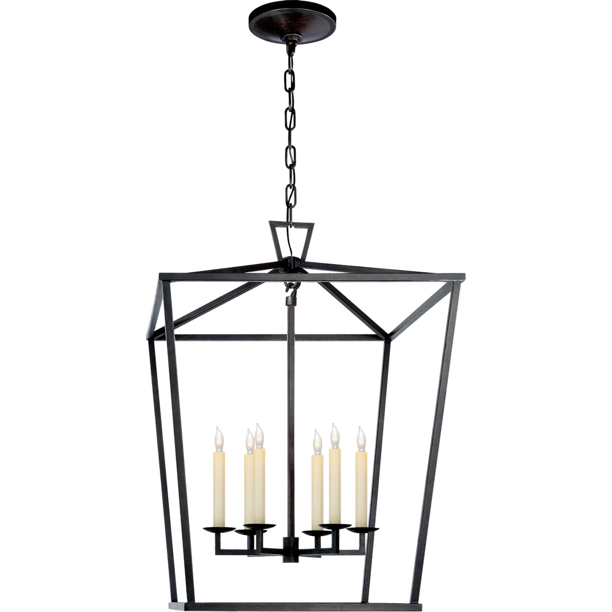 Chapman & Myers Darlana 6 Light 24 inch Aged Iron Lantern Pendant Ceiling Light, Large