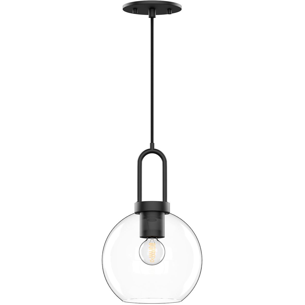 Alora Mood Soji 1 Light 7.88 inch Matte Black Pendant Ceiling Light in Clear Glass