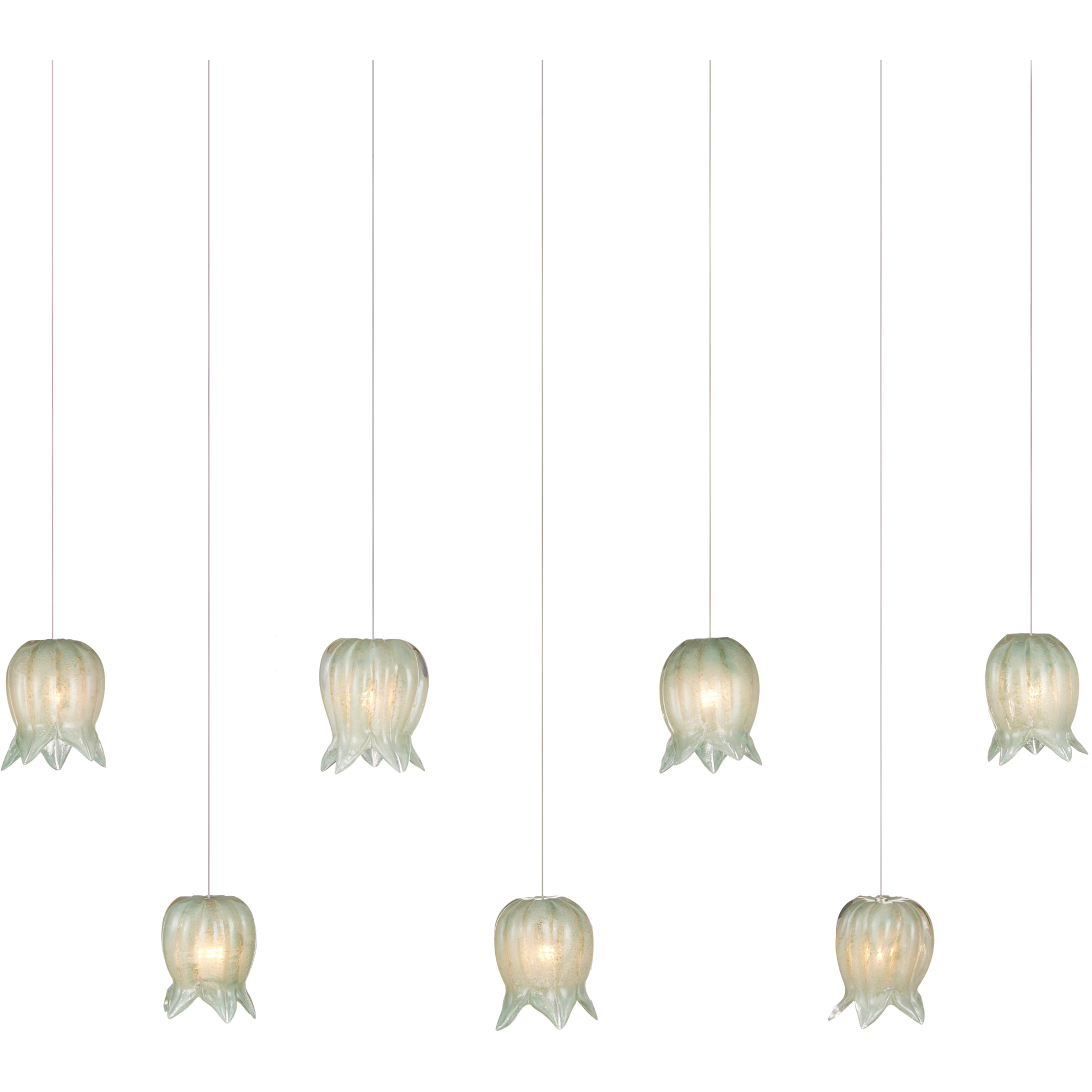 Polpo 7 Light 57 inch Silver Linear Pendant Ceiling Light